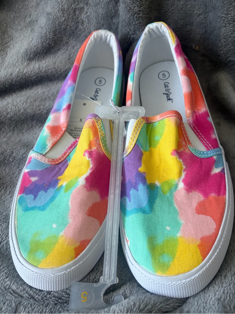 Cat & Jack Kids Tie-Dye Slip-On Sneakers - Yellow, Pink, Turquoise, Purple - 5